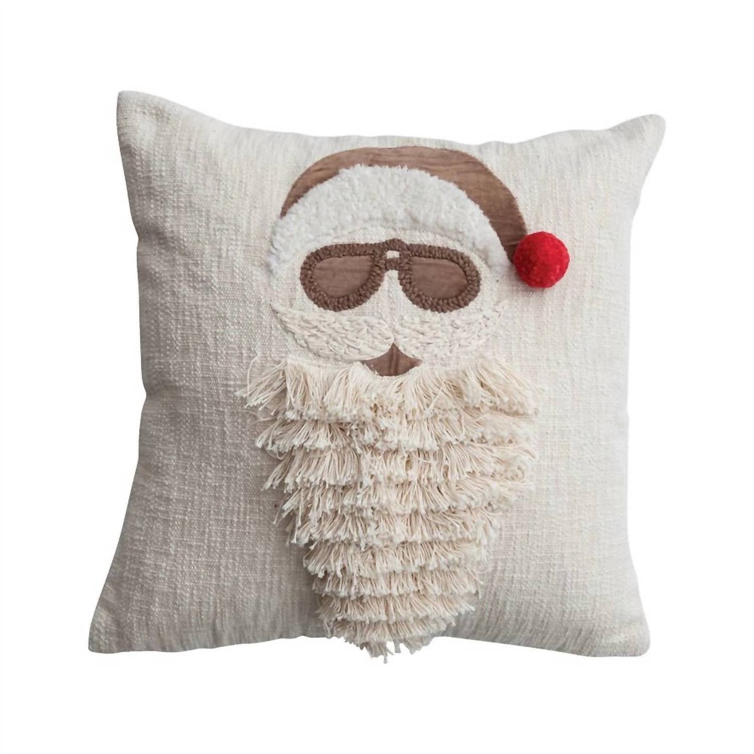 Creative Co-Op - Square Pillow With Embroided Image