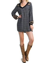 Kori - Border Print Swing Dress