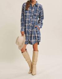 In February - Mineral Wash Plaid Dress