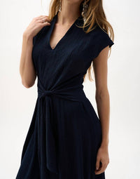 Joseph Ribkoff - Belted V Neck Dress