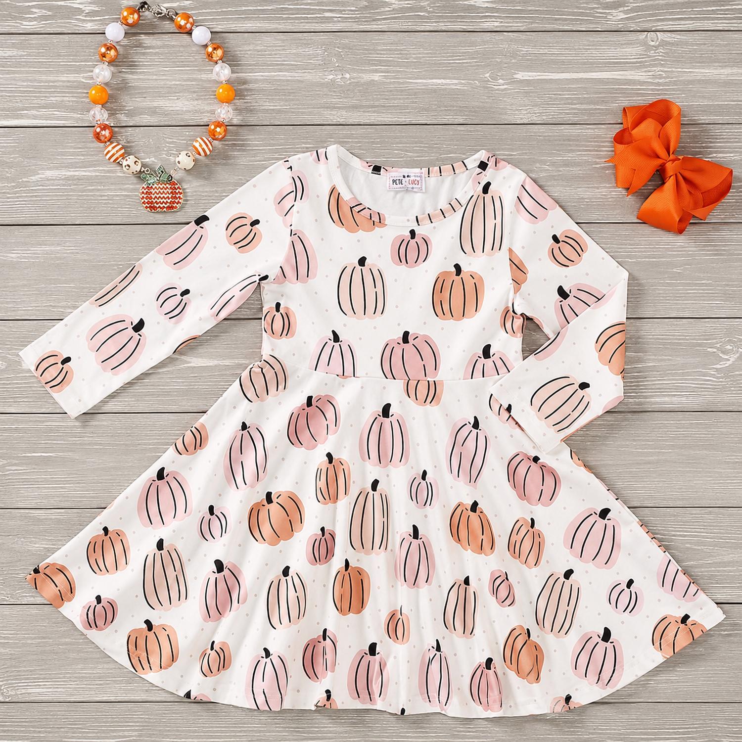 Pete + Lucy - Girls Denim Pumpkin Dress