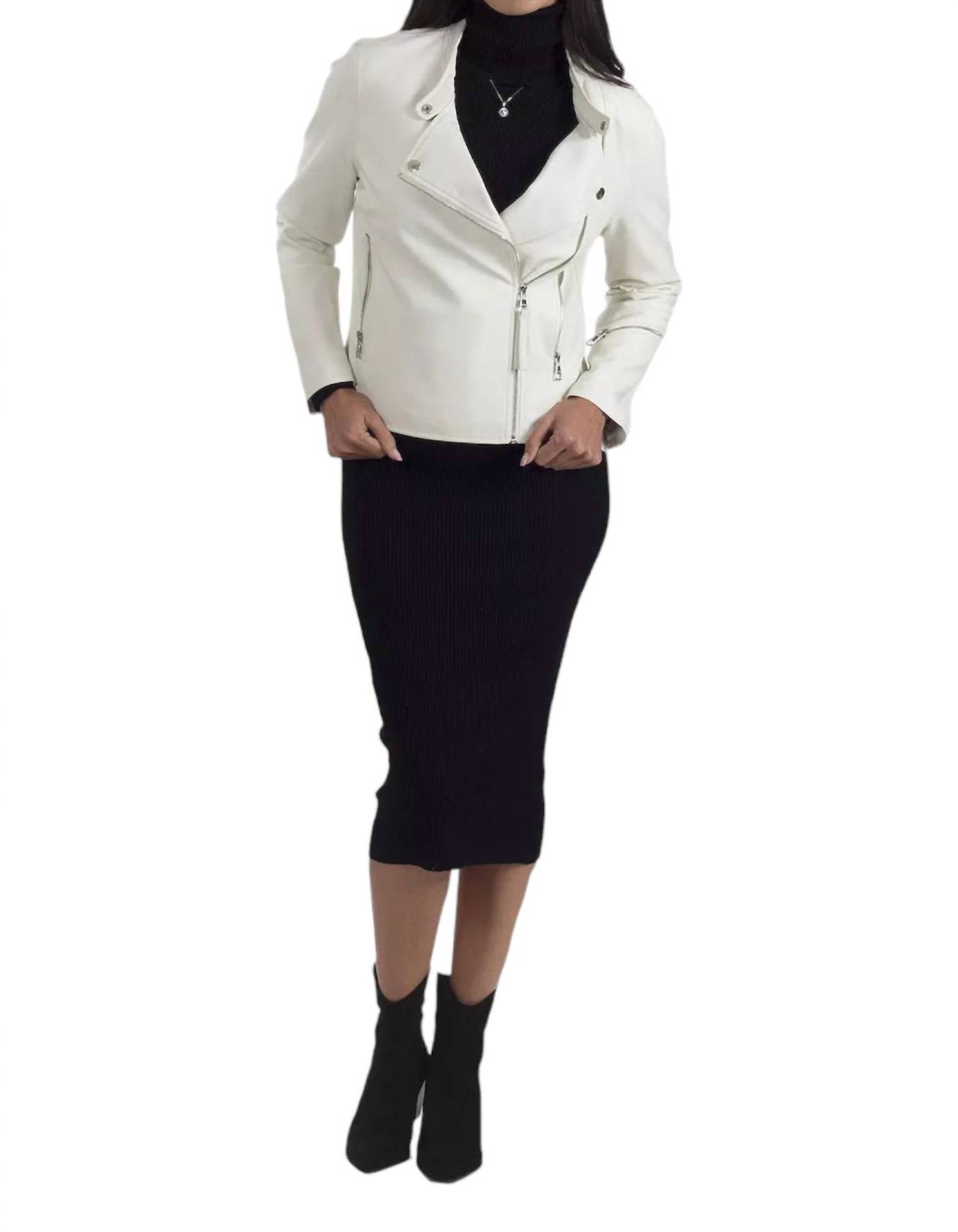 Nine West - Synthetic Leather Biker Jacket