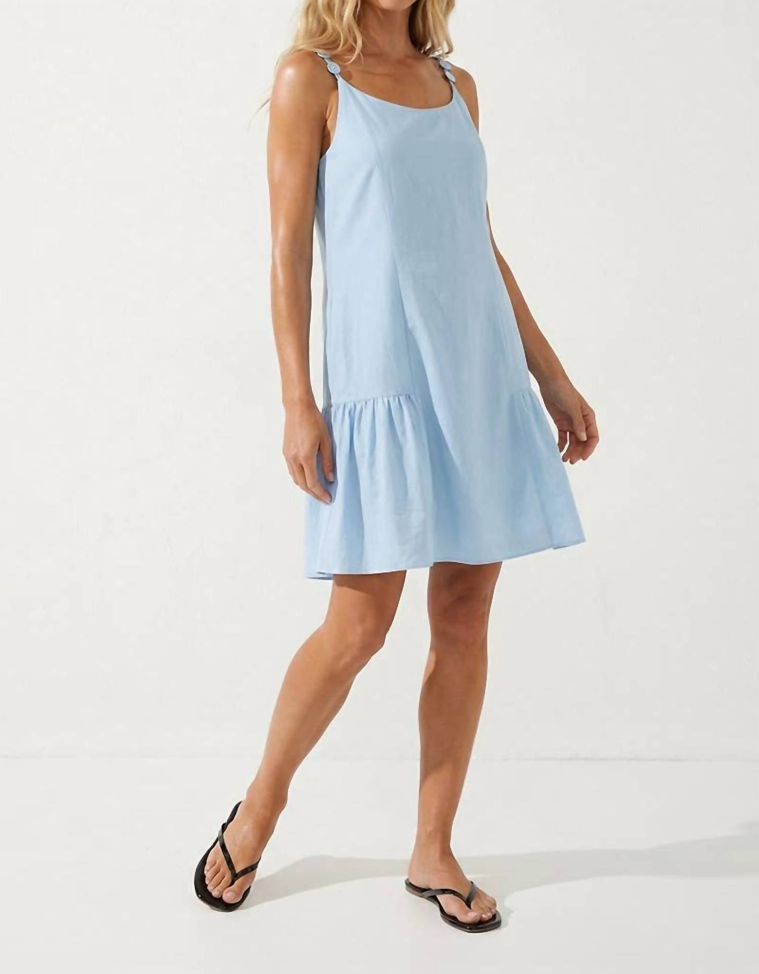 Naked Zebra - Button Detail Ruffle Mini Dress