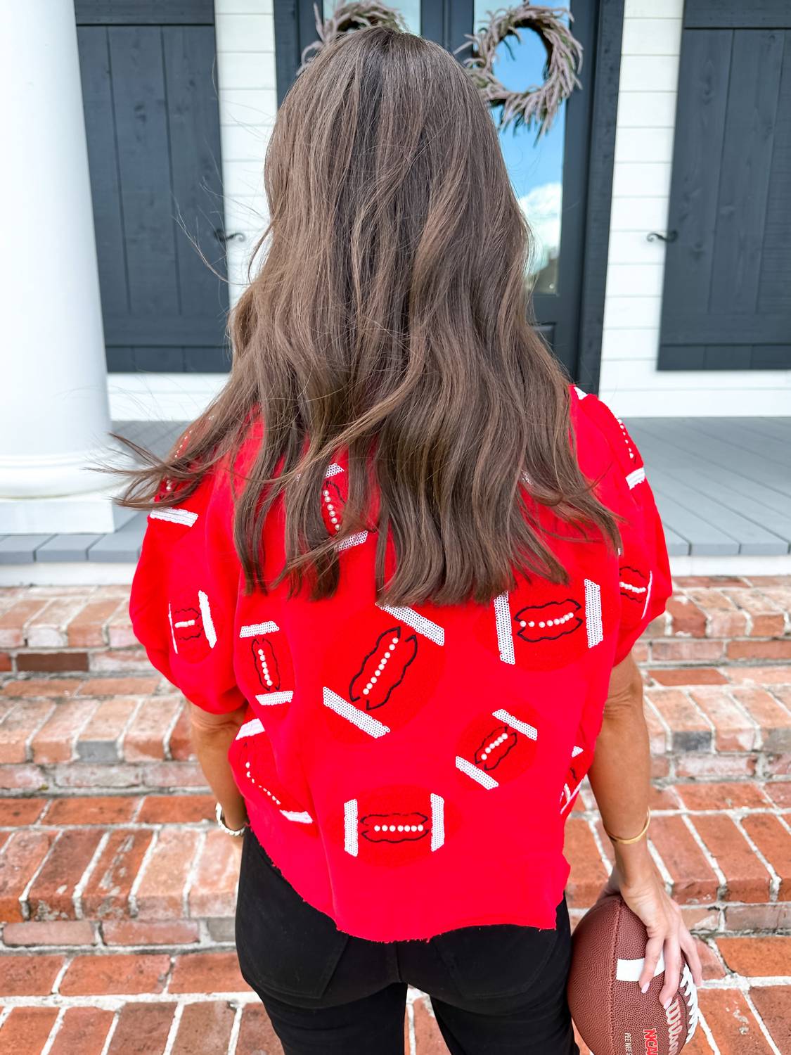 Queen Of Sparkles - Football Patch Pullover