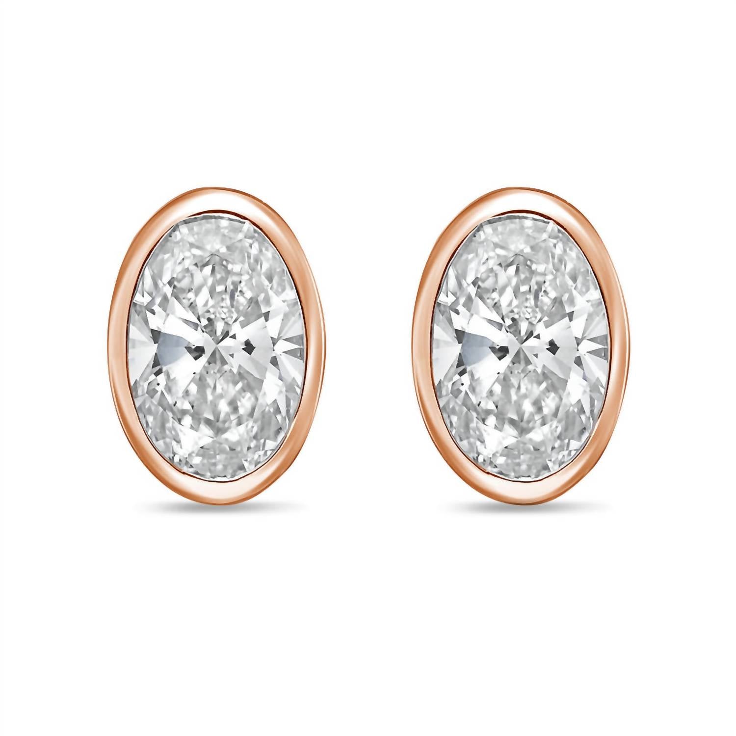 Diana M Jewels - Women's Oval Lab-grown Diamond Stud Earrings (10.00 Tcw) - Bold