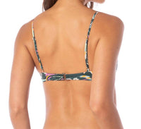 MAAJI Women's Creta Bikini Top in neon dali flowers - women's swimwear - detail view