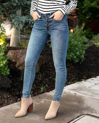 Grace And Lace - Non-distressed Designer Denim Button Fly Jeans