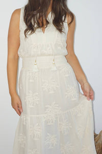 NIBI MTK Paloma Dress in cream palm embroidery - women's dress - view 6