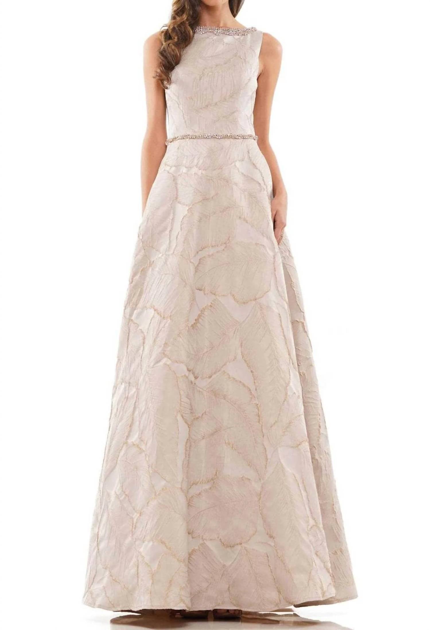 Colors Dress - Elegant Leaf-detailed Dress