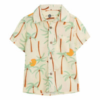 Pepita & Me - Kids' Guayabera Palm Short Sleeve Shirt