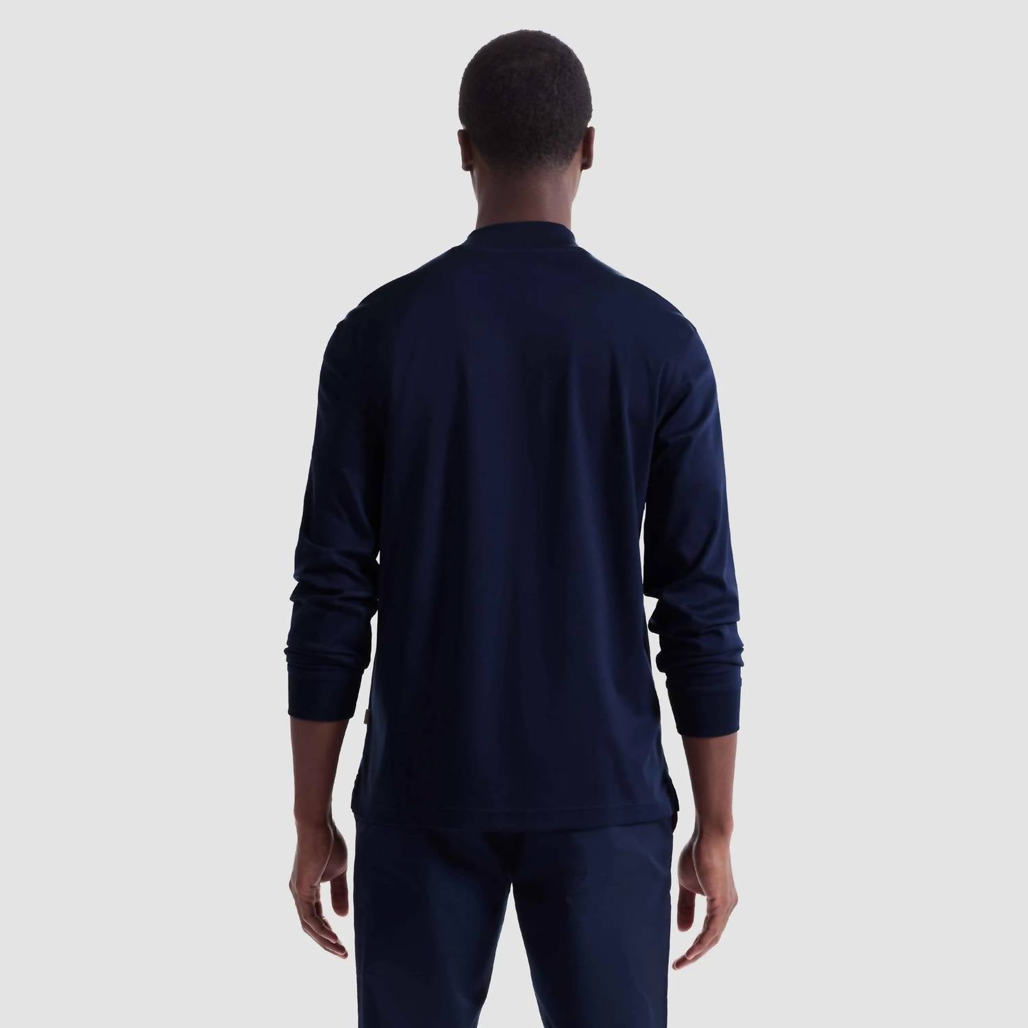 Bugatchi Uomo - Long Sleeve Mock Neck Cotton T-shirt