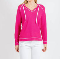 Elliott Lauren - Waffle Stitch V-neck Hoodie