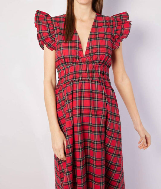 Sail To Sable - V-neck Flutter Sleeve Maxi Dress