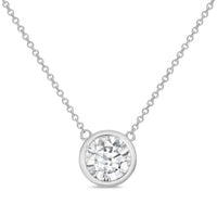 Diana M Jewels - Lab-grown Round-shaped Diamond Bezel Pendant Necklace - 7.00 Ct