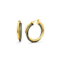 Gold & Honey - Women's Crossover Lucite Hoop Earrings