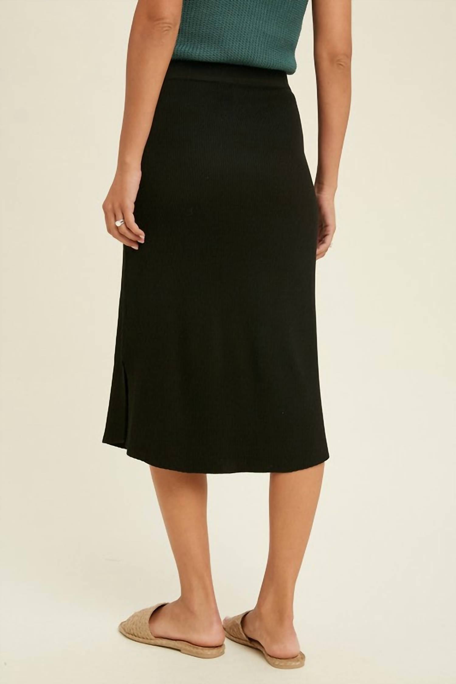 Wishlist - Ribbed Midi Sweater Skirt
