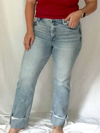 Risen - High Rise Crop Straight Jeans