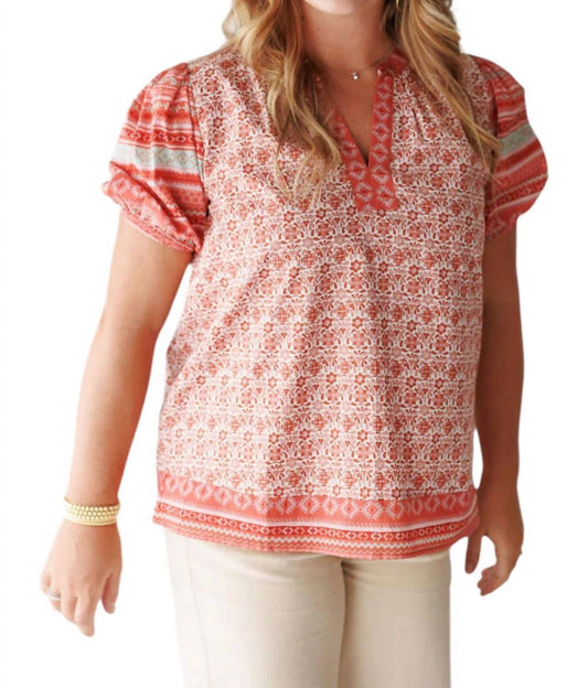 Current Air - Border Print Top