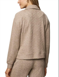 Splendid Sweatersoft Quarter Zip Top in lt cedar - women's sweater - alternate view