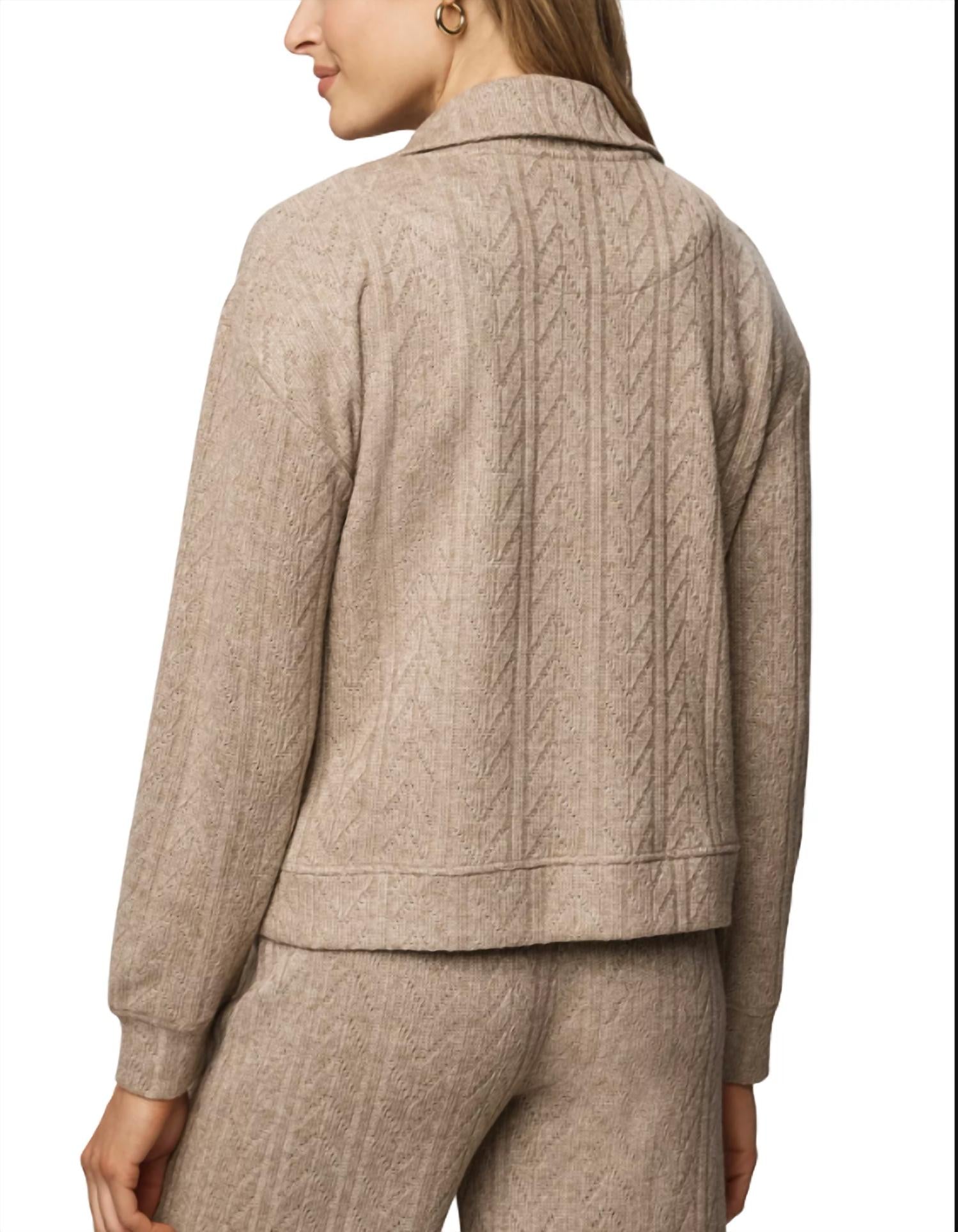 Splendid Sweatersoft Quarter Zip Top in lt cedar - women's sweater - alternate view