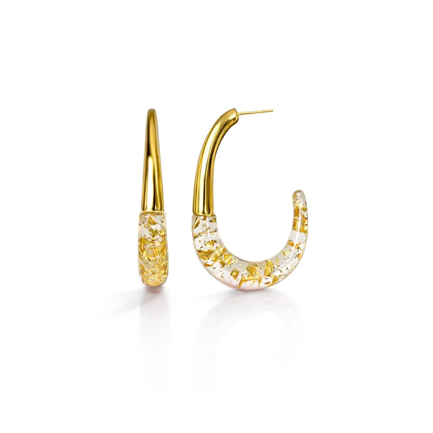 Gold & Honey - Women's J Hoop Earrings