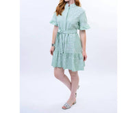Ivy Jane Cross Stitched Dress in green - women's dress - detail view