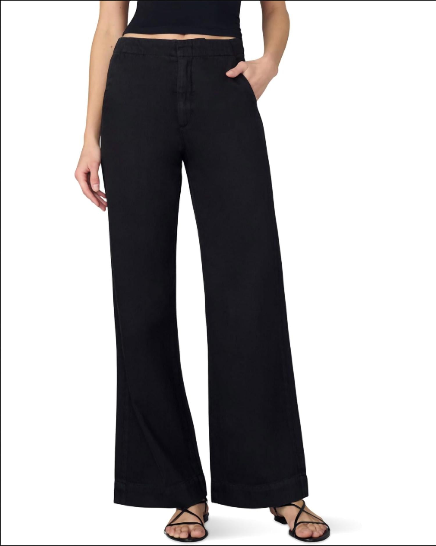 Joe's Jeans Clean Denim Trouser in black - women's jeans - detail view