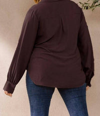 Oddi - Draped Wrap Twist Shirt Blouse - Plus