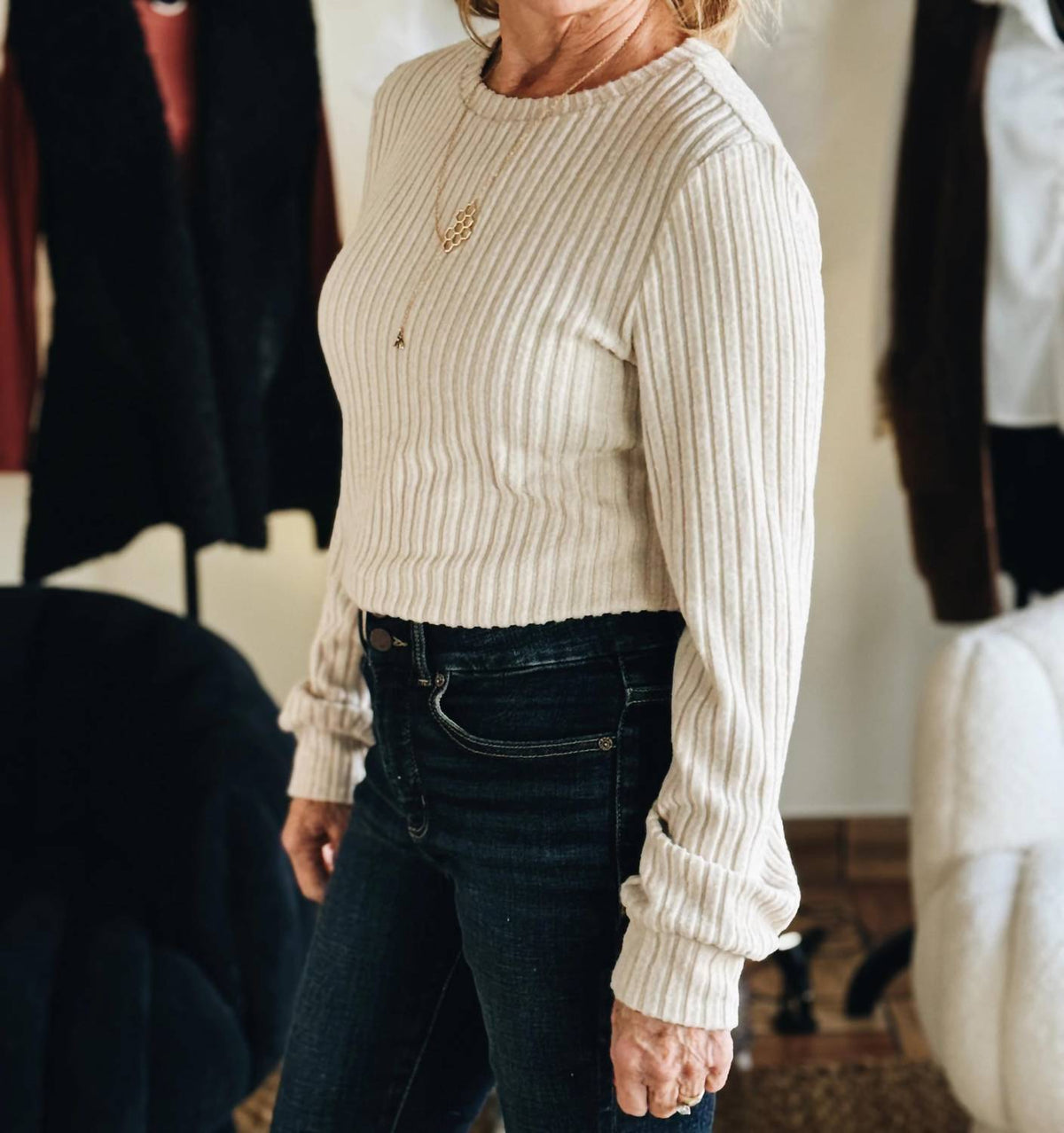 Little Daisy Closet - The Quiet Ease Ribbed Top