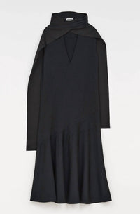 Jil Sander Women's Sleeveless Dress With Tie Collar in black - women's dress