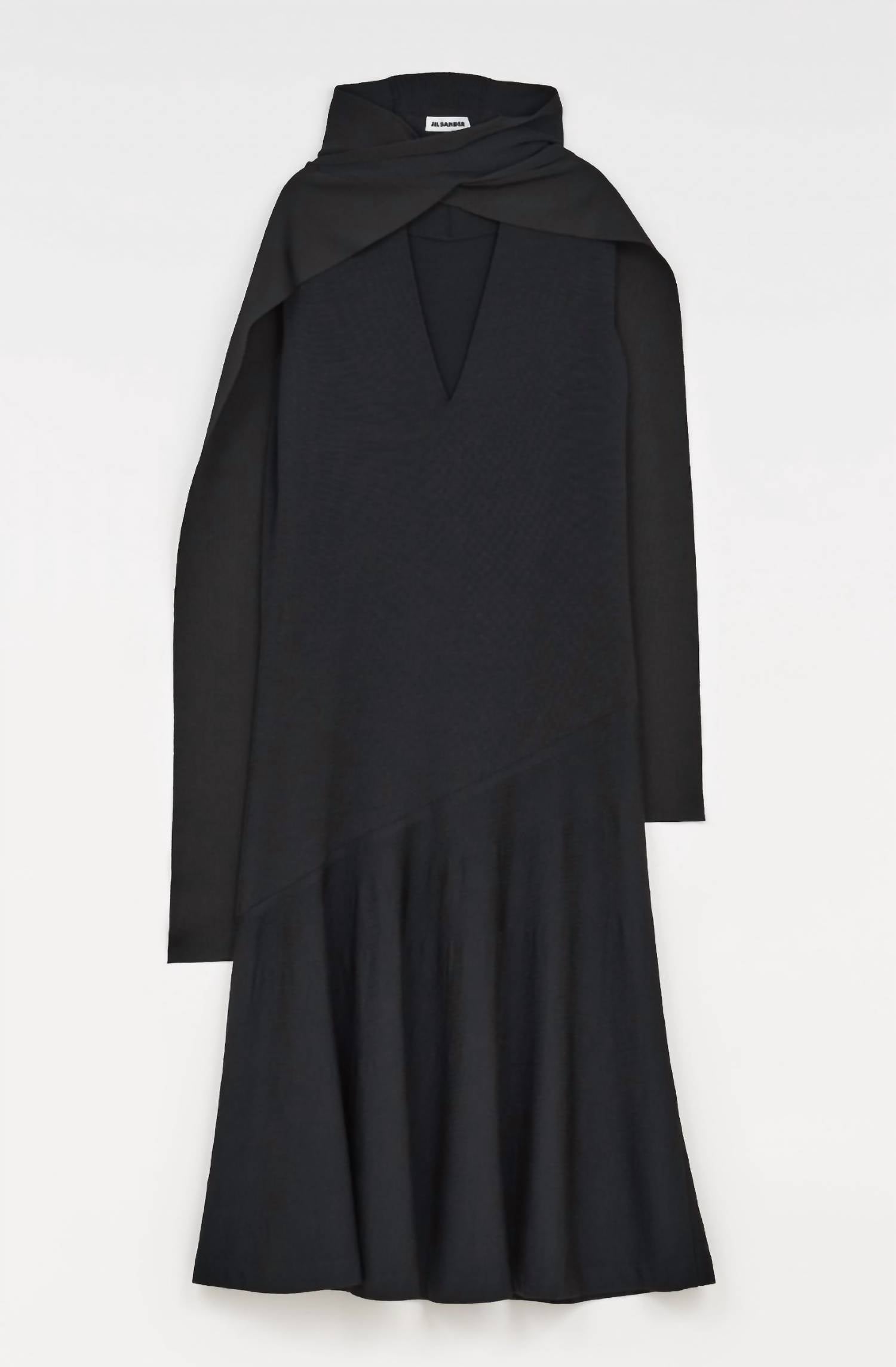 Jil Sander Women's Sleeveless Dress With Tie Collar in black - women's dress