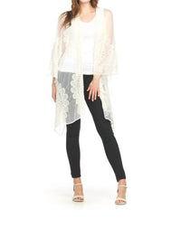 Papillon - Sunflower Embroidered Mesh Shawl Cover Up