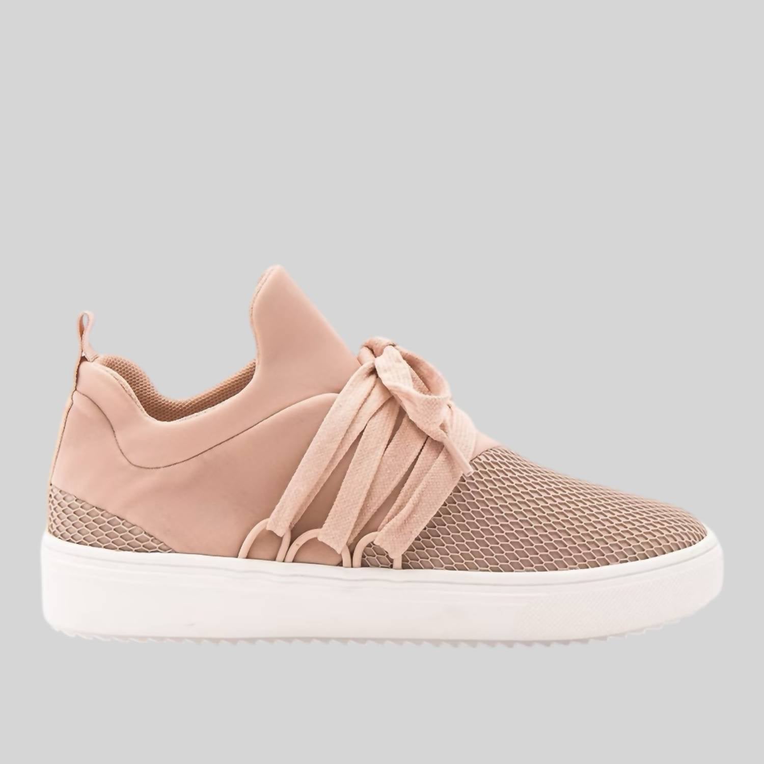STEVE MADDEN Lancer Mid Top Sneaker in blush leather - women's sneaker