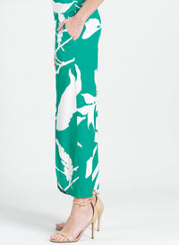 Clara Sun Woo Ankle Pant in green and ivory print - women's pants - alternate view
