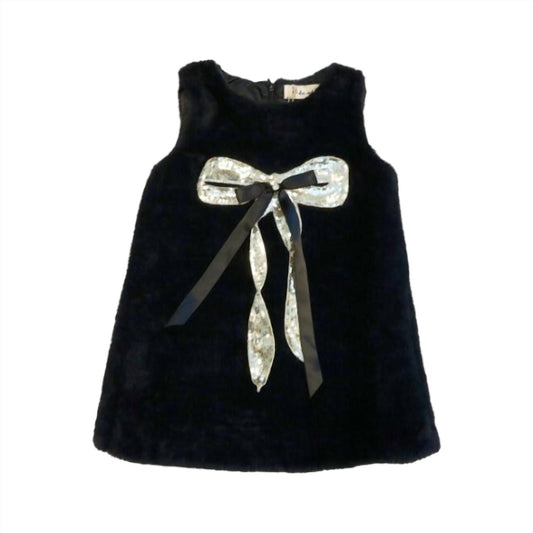 Doe A Dear - Kids Sequin Bow Furry Dress