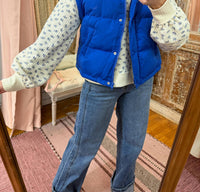 Very J - Mock Neck Casual Puffer Vest