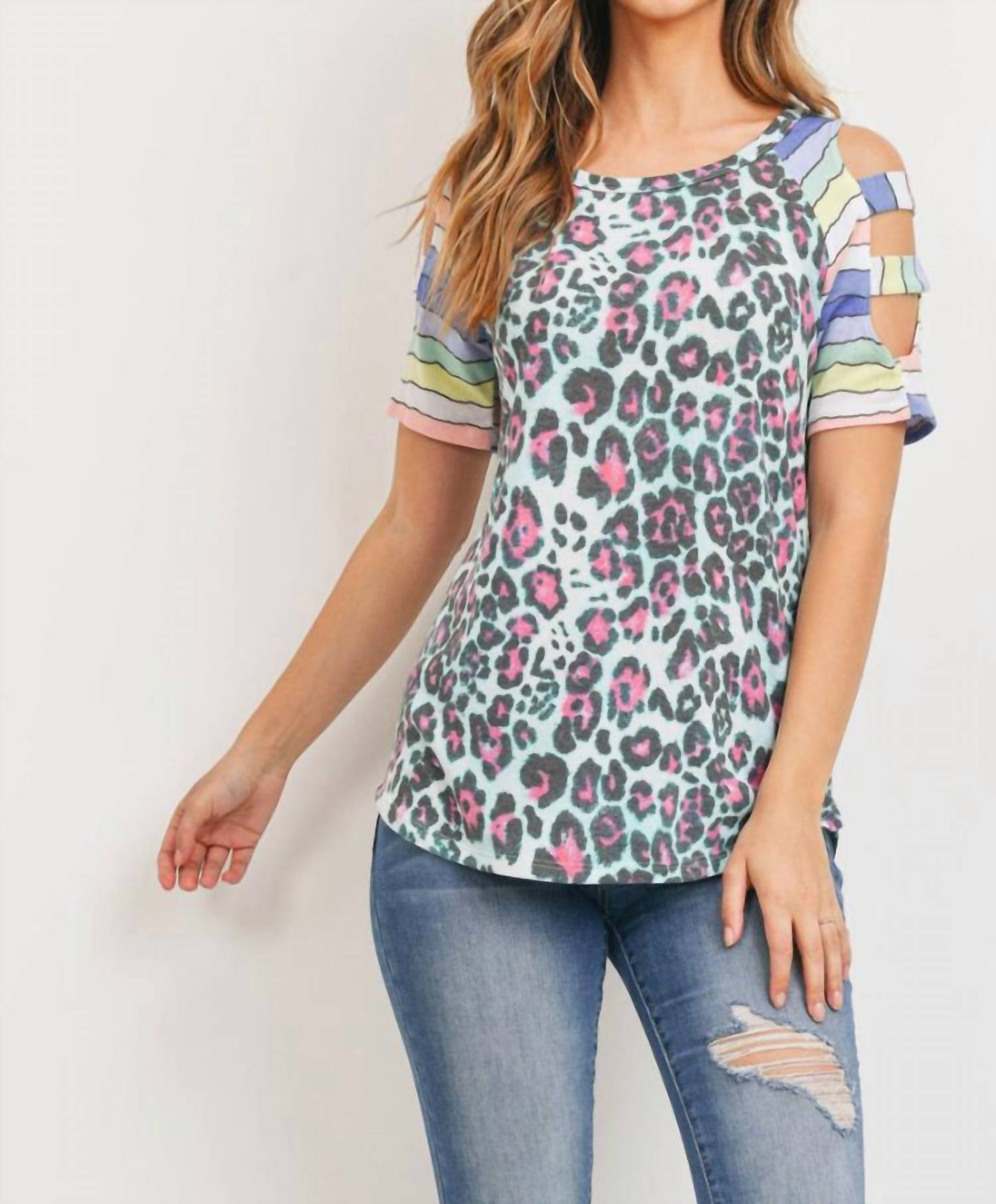 Collective Rack - Leopard Stripe Cold Shoulder