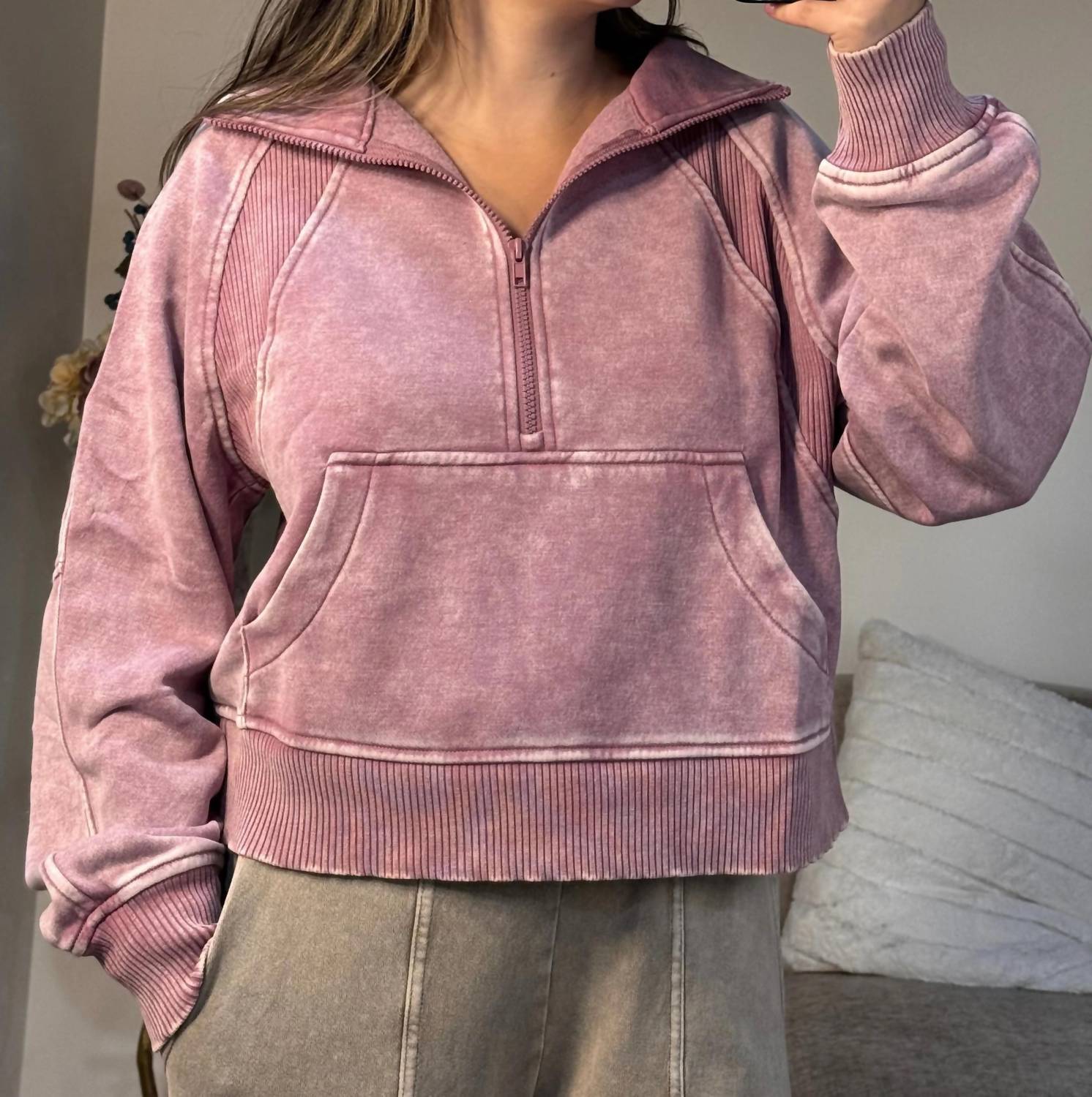 Zenana - Megan Half Zip Pullover