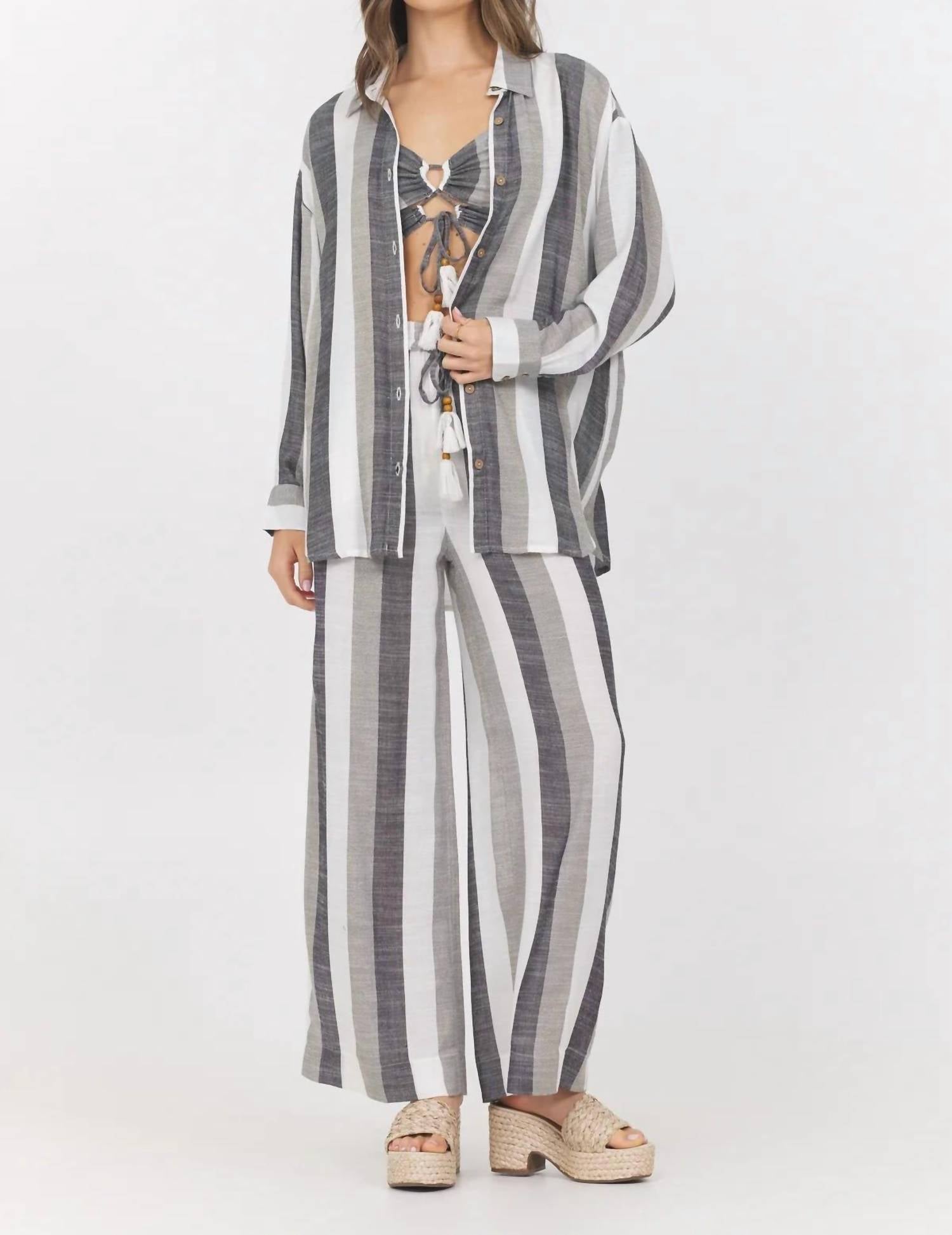 Ocean Drive - Shannon Metallic Button Down Shirt