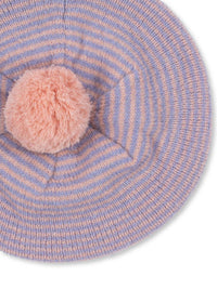 Konges Sløjd Kids' Berle Knit Beret in purple pink - kids' hat - alternate view