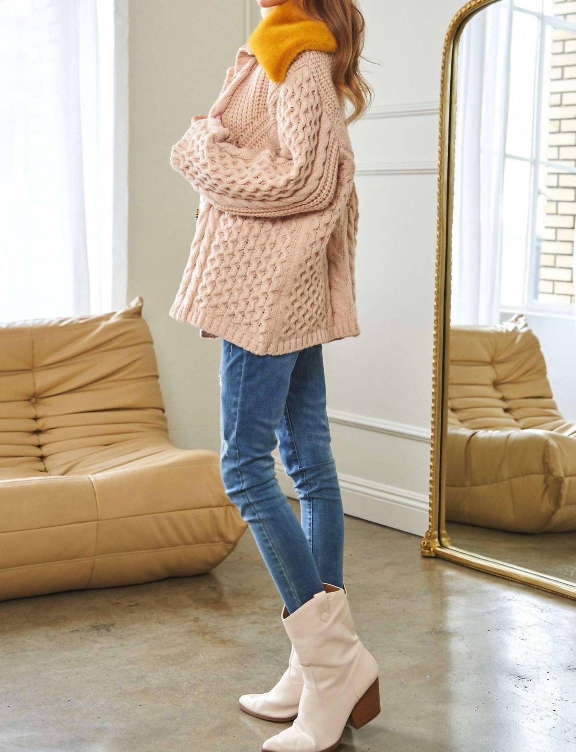 Davi & Dani - Jones Vintage Contrast Collar Cardigan