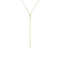 Eklexic - Women's Cz & Opal Thin Chain Lariat Necklace