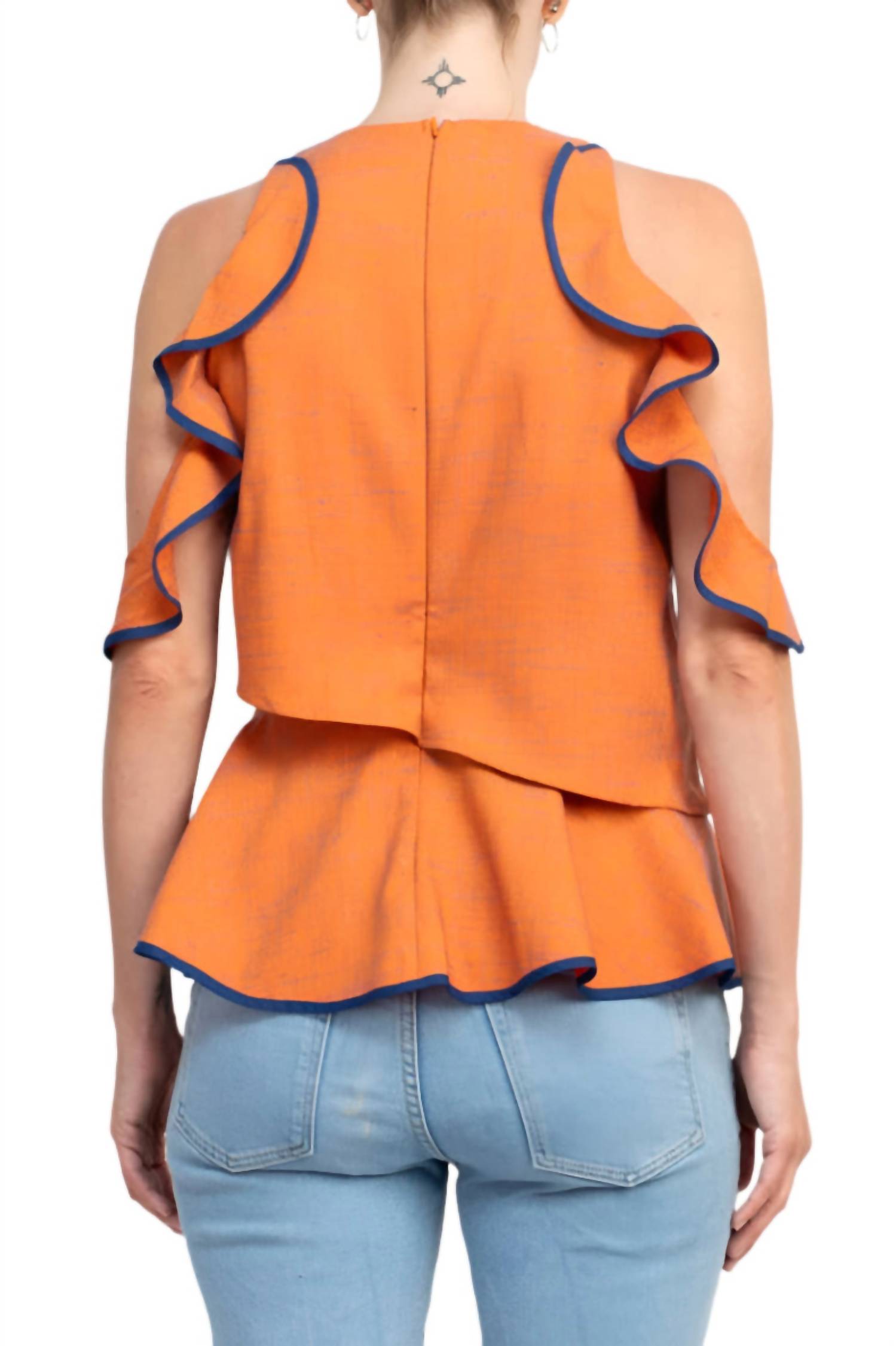 Why Dress - Ruffled Popover Crepe Top
