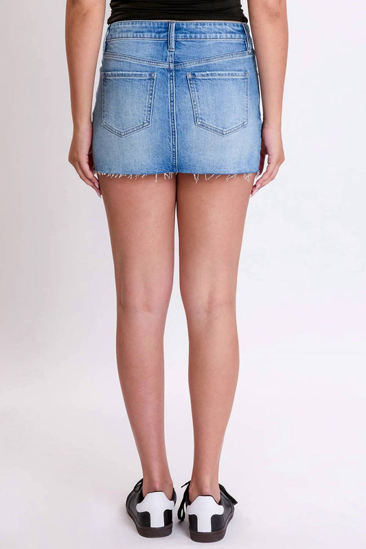 Ymi - Micro Mini Denim Skirt With Raw Hem