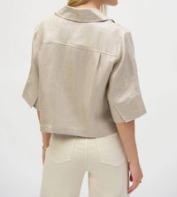 Joseph Ribkoff - Foiled Linen Boxy Cropped Jacket