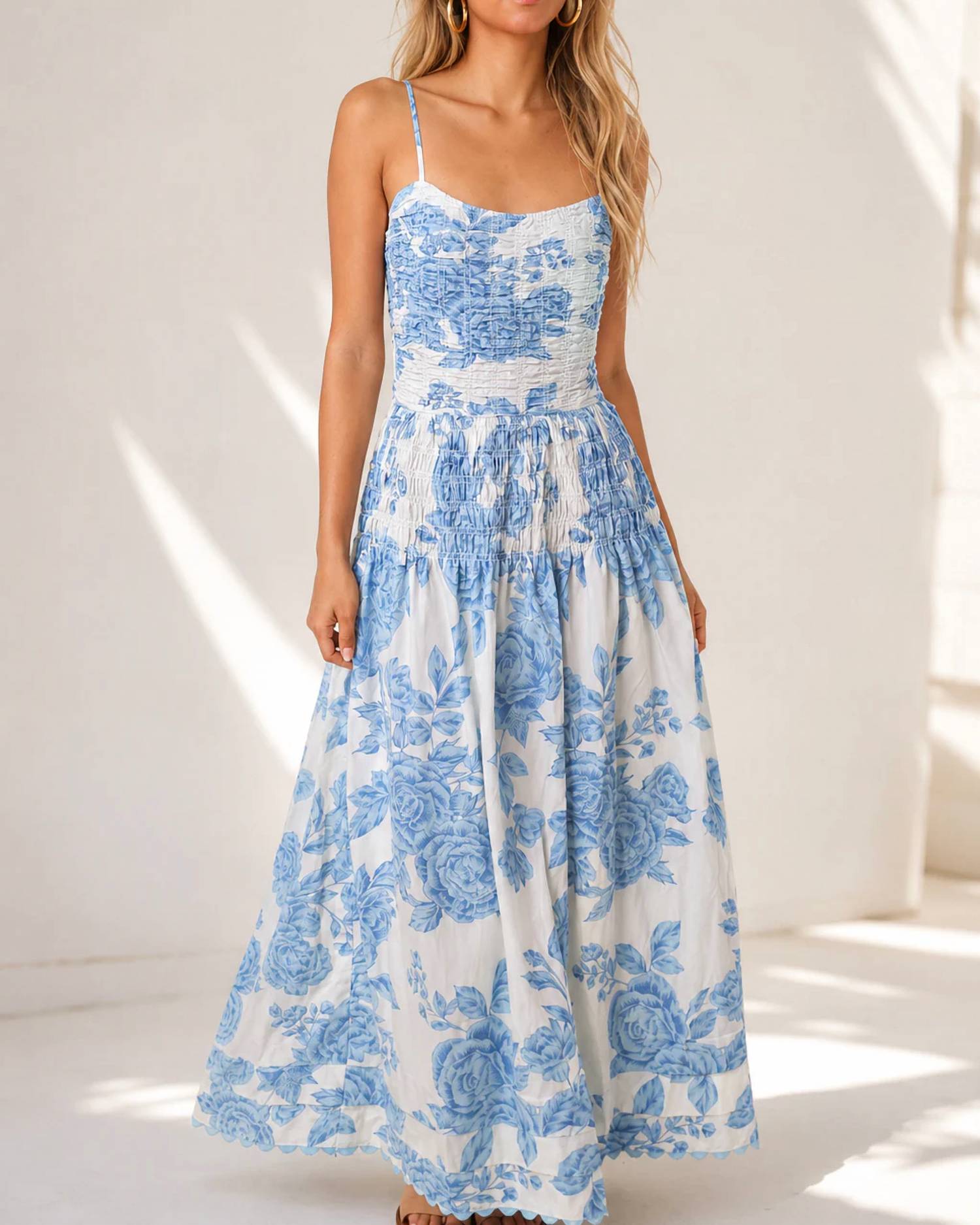 Olivaceous - Coastal Blooms Maxi Dress