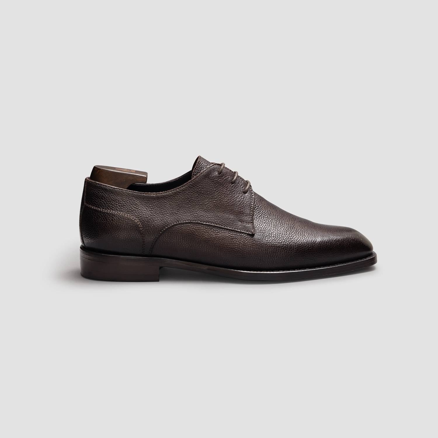 Scarpe Di Bianco - Cardano Pebble Grain Bitter Chocolate Men's Derby