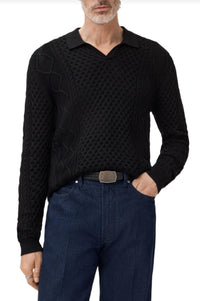 John Varvatos - Haynes Long Sleeve Johnny Collar Polo