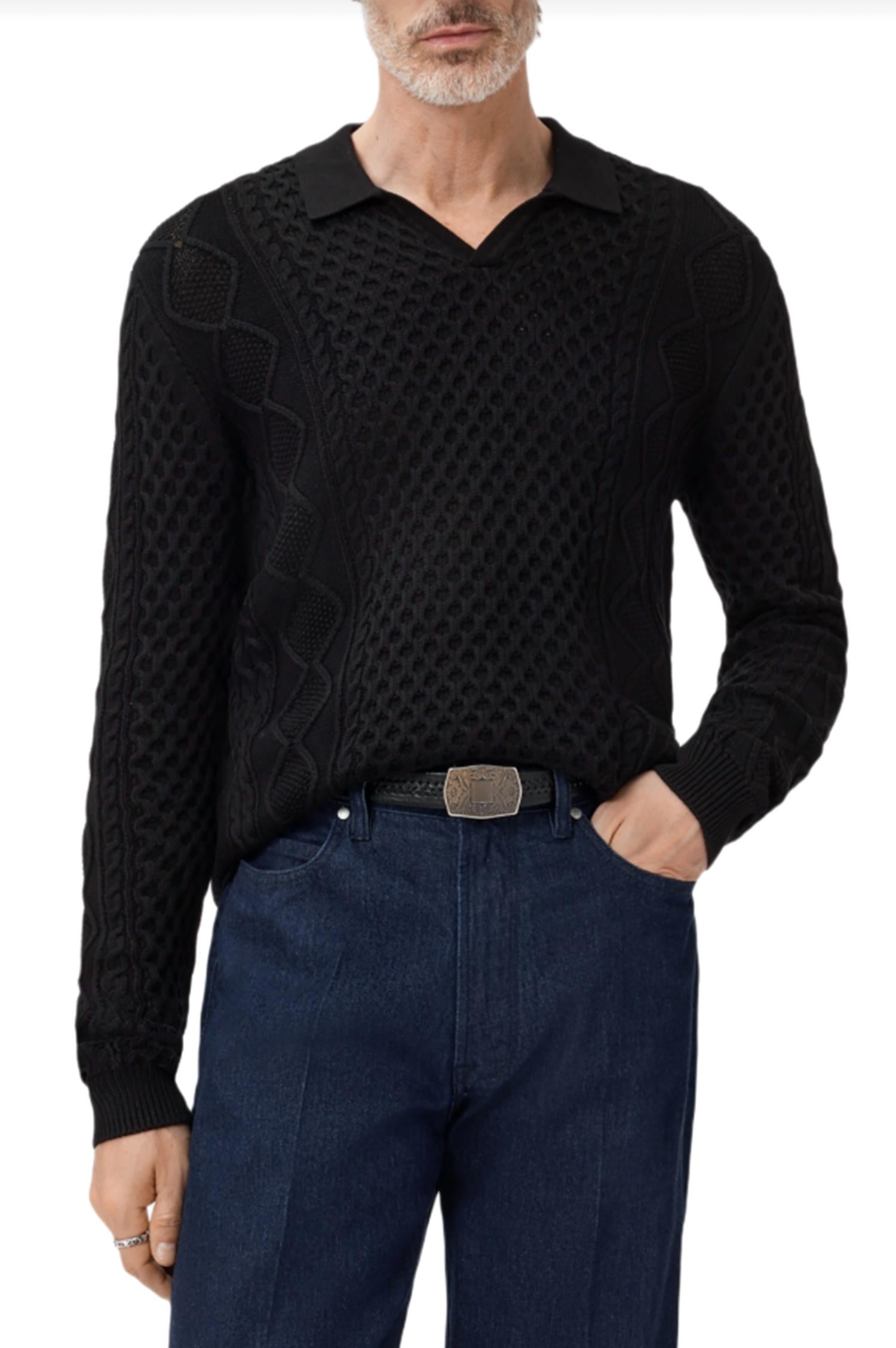 John Varvatos - Haynes Long Sleeve Johnny Collar Polo