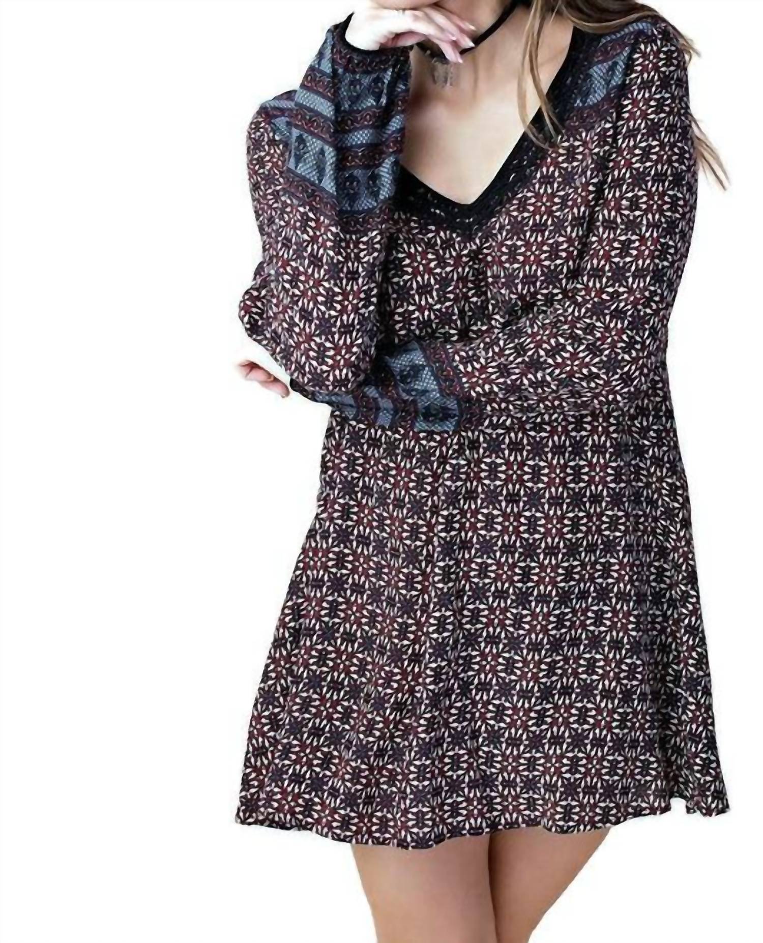 Kori - Border Print Swing Dress,